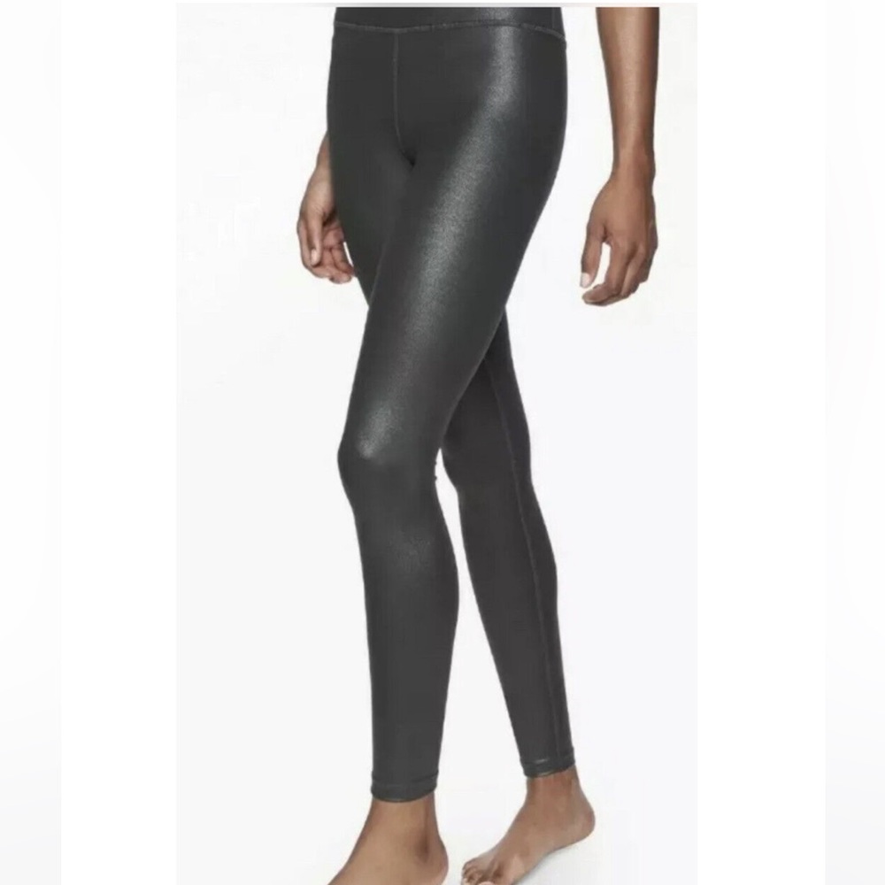 Athleta Elation High Rise Gray Silver Shimmer Leggings M - Picture 2 of 13